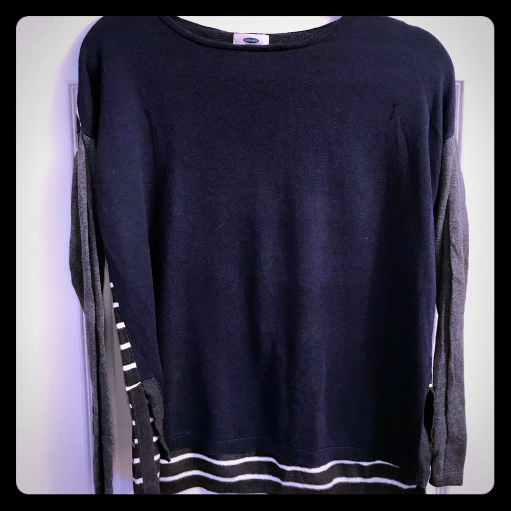 Old Navy Striped Color-block Cozy Sweater
